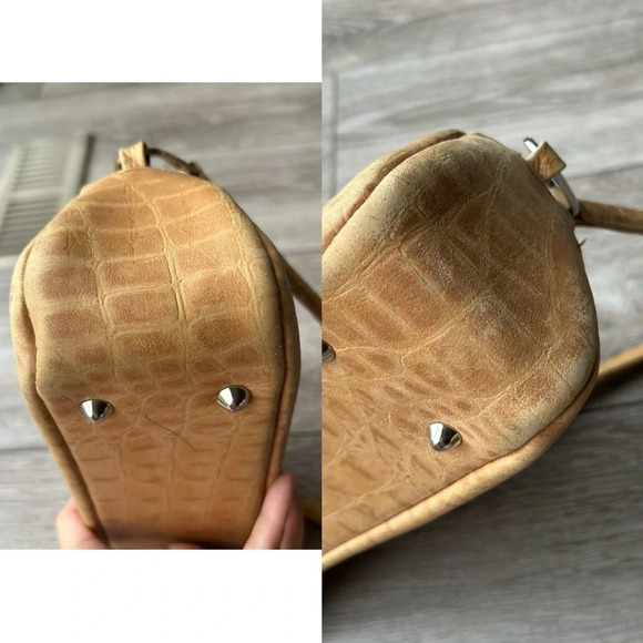 Concepts Canada Croc Embossed Leather Shoulder Bag  Made in Canada - Picture 7 of 16